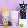 24oz soğuk renk değişikliği plastik tumbler 710ml fincan yaratıcı saman su pp sıcaklık kupalar