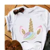 Siz Sihirli Mektup Tee Baskı T-Shirt Kadınlar Kawaii Unicorn Kız Grafik T Gömlek Femme Çiçekler Kadın Harajuku Tops