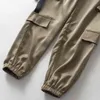 Pantalon cargo noir vintage d'hiver femme lâche camo satin pantalon baggy joggers pantalon streetwear punk capris mode coréenne 210521