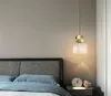 Kinesisk stil Marmor ljuskrona Lampa Bedroom Bedside Nordic Single Head Creative Net Red Copper Light Luxury Restaurant Bar