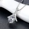 necklaceS925 Korean versatile micro set Zircon Pendant Necklace women's Sterling Silver clavicle chain218K