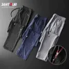 Jesień Skinny Męskie Spodnie Casual Jogging Outdoor Cargo Slim Klasyczne Oryginalne Ubrania Czarne Szare Cienkie Szybkie Suche Spodnie Mężczyzna 38 211112