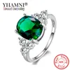 Green Oval Zircon Lab Emerald Rings for Women Engagement 100 Real 925 Sterling Silver Gemstone Ring Female Wedding Jewelry Gift4731352