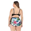 Bikini's set nodelay plus size bikini blad print zwempak vrouwen grote cup hoge taille badmode 2022 duw dikke vrouwelijke zwemkleding 4xl