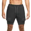 Camo Running Shorts Men 2 i 1 Dubbeldäck Snabbtork Sport Fitness Jogging Workout Sport Kort Byxor 210716