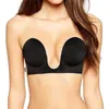 Bras invisível push up sutiã strapless vestido formal casamento / noite pegajoso auto-adesivo silicone brassiere profundo u dropshipper