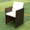 ABD Stok 9 Parça Yemek Setleri Açık Alan Kaydetme Rattan Sandalyeler Cam Masa Veranda Mobilya Setleri Yastıklı Oturma ve Geri Seksiyonel Konuşma A46
