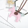 Horse Bag Charm for Women Purse Car Key Chains Handmade Fashion Accessories Cute Pony PU Leather Keychain