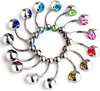 Hoop Huggie 5102030 pièces coloré 14G nombril anneaux CZ cristal Stud pour femmes Piercing bijoux barres Navel9178379