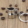 Simulatie Draagbare koffies Barista Koffie Sabotage Sleutelhanger Cafe Machine Handvat Moka Pitcher Keyring Espresso Accessoires Gift G1019