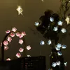 Persika Blommor Fairy Lights String Party Dekoration 6.6ft 20 LEDs Koppartråd Led-ljus Batteridrivet för uteplats däck Balkong Camping DIY Heminredning Rosa Blå