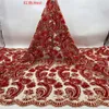 EXKLUSIVT LASER VALVET African Lace Fabric 5 Yards French Net Sequin Embroidery Nigerian Celebration skräddarsydd material6435362