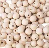 Loose Jewelryloose Natural Wood Color Round 20Mm 15Mm 12Mm 10Mm High Quality Lead- Wooden Beads Diy Jewelry Aessories Wholesale Drop Deliver