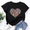 JCGO verão de algodão mulheres camiseta 5xl plus size coração impressão manga curta gráfico tee tops casual o-pescoço feminino feminino tshirt 210317