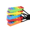 1pc Toy Sensory Chew Ketting Brick Chewy Kids Silicone Biting Pencil Topper Bijtring, voor kinderen met autisme