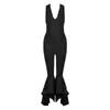 女性のジャンプスーツロンパースSeaMylaファッションフレアジャンプスーツ2021女性黒包帯セクシーなスキニークラブパーティーボディスーツの有名人の着用