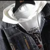 Giacche da uomo Abbigliamento moda 2021 Cowboy Youth Maschio Autunno Studente coreano Lettera ricamata Giacca di jeans da uomo Top di lusso