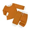 Menoea Baby Baby Meisjes Jongens Ondergoed Sets Kids Peuter Pasgeboren Casual Fall Kleding Past Geribbeld Solid T-shirt Broek Outfits G1023