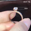 Clásico 1.8ct oro blanco plateado grandes anillos de diamantes CZ Love Simplicity Design 4 puntas anillo de bodas nupcial para mujeres