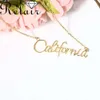 Top bijoux vendeurs S925 Sterling Sier 18K Gold plaqué Personnalise Lettre anglaise California Pendant Collier9275869