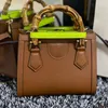 2021 Designers Diana Mini Tote Bag Kvinnor axelv￤skor ￤kta l￤der av h￶g kvalitet brun vit lady handv￤ska med box303j
