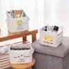 Foldable Storage Basket Canvas Fabric Waterproof Desktop Organizer For Cosmetic Baskets With Sundries Bags