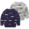 Barnens besättning Neck Sweater Fall / Vinter Barnens tröjor Boys Knitwear Cartoon Stickade toppar Y1024