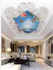 Wallpapers Plafond Zijde Muurschildering Behang 3D Plafonds Europese reliëfste patroon Sky Angel