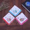 Cotton Handkerchief Print Towels Floral Embroidered Scarf Pocket Hankie Hankerchief WLL542