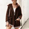 Women's Wool & Blends Women Winter Clothing Womens Outwear With Pocket Solid Oversized Zip Down Hooded Coat Cardigans Female Outerwear Veste