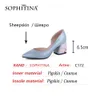 SOPHITINA Mature Stylish Pumps Shoes Women Mid Heels Basic Flower Office Lady Shoes Soft Spring Autumn Pointed Toe C172 210513