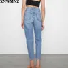 Za Faded high-waist jeans Featuring five-pocket design ripped detailing on the front and zip fly and metal top button fastenins 210715