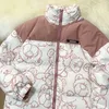 Fashion Cartoons Gedrukt Katoen Windjack Jas Zip Jassen Jassen Winter Vrouwen Warm Dikker Uitloper Losse Parka Jas 210819