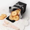 Black Pastry Christmas Party Favor Gift Wrap Brown Color Handmade Macarons Cookies Packaging Box 10*10*10cm Free DHL 400pcs/lot