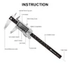 Digital Vernier Caliper 6 Inch 150mm Stainless Steel Electronic Metal Micrometer Depth Measuring Tools 210810