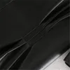 Faux кожаное платье женщин сексуальный клуб слойки с коротким рукавом Bodycon вечеринка старинные плиссированные туники черные министры 210515