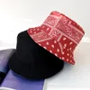 Cappelli da pescatore con stampa a tesa larga a doppia faccia vintage moda reversibile Femme Cappellini hip-hop da uomo Cappello da pescatore