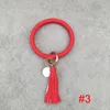 Mulheres PU pulseira de couro chaveiro moda floral imprime girassol leopard borlas keychain keychain círculo bangle kimter-m497a f