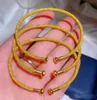 Nieuwe open armband verstelbare elastische kleurrijke rode touw armband C- type opening armband slijtage 3D hard puur goud kralen