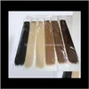Kleur 1 60 in menselijke onzichtbare Remy 100G40Pieces Braziliaanse Dubbele zijden Lijm V20IV Skin Inslag Extension 6DSRX