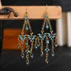 Triangle Dangle Hanging Earrings For Women Vintage European and American Crystal Long Earring Ethnic Tassel Jewelry