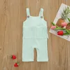 barnkläder tjejer solid färg pit stripe romper spädbarn toddler tofs sling jumpsuits sommar mode boutique baby klättring kläder