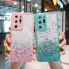 Bling parıltılı epoksi yıldızlı gökyüzü kılıfları yumuşak TPU kamera koruyucu Samsung A11 A1 A31 A51 A71 A21S A10S A20S A20S A20 A50 A52 A12 A32 4G 5G A42 A52 A72 F62 A22 A03S