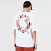 Casual Chinese Style Krótki Rękaw Bawełniany T-Shirt Mężczyźni Drukuj Tees Tops Moda