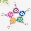 Metal Pet Tag Zinc Alloy Epoxy Identity Card Dog Brand Footprints Cat Dog Collar Accessory