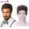 Sentetik peruklar kısa erkekler peruk için düz erkek saçları için tobi2296481707062573 kullanarak günlük gerçekçi doğal kahverengi toupee