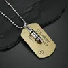 Stainless Steel Vintage Gold Us Army Pendant Necklace Jewelry Men Punk Rock Gift With Chain For Him Chains