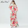 Modekleid Sommer Damenkleid Blumendruck Böhmen Urlaub Maxikleider 210524