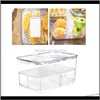 Bocaux Ménage Organisation Garden saving Espace Maison Drain Boîte De Rangement Avec Couvercle Réfrigérateur Organisateur Fruits Légumes Transparent Rec Double Se