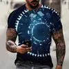 T-shirt da uomo Tecnologia T-shirt girocollo stampa 3D Moda Casual Street Novità Camicia stile Harajuku super allentata